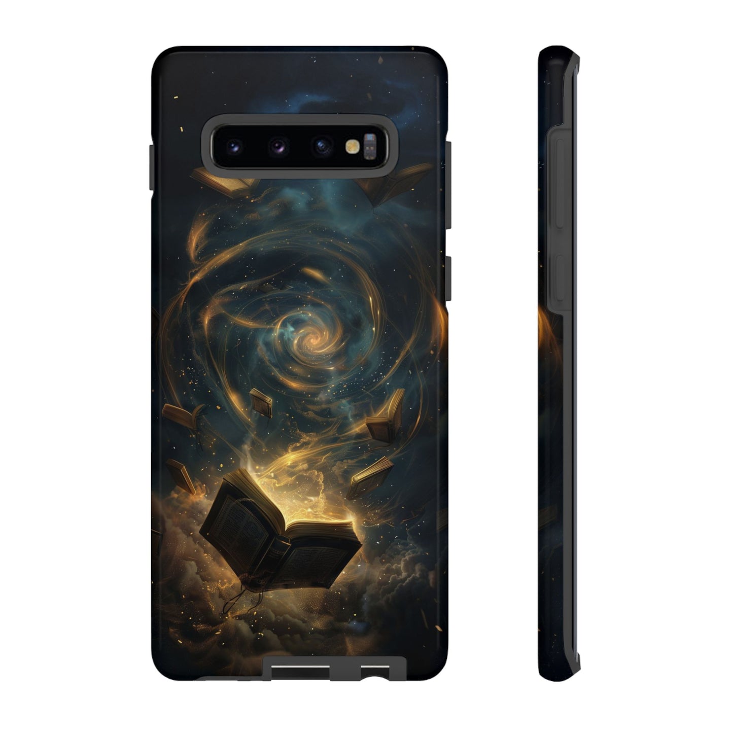 Magical Galaxy Swirling Books Phone Case - Celestial Book Lover's Gift for iPhone, Samsung Galaxy, and Google Pixel Devices