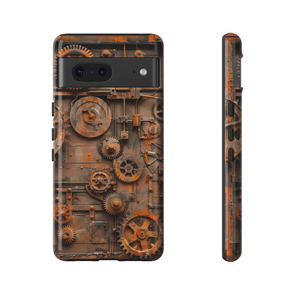 Rusted Steampunk Gearworks Phone Case for iPhone, Samsung Galaxy, and Google Pixel Devices