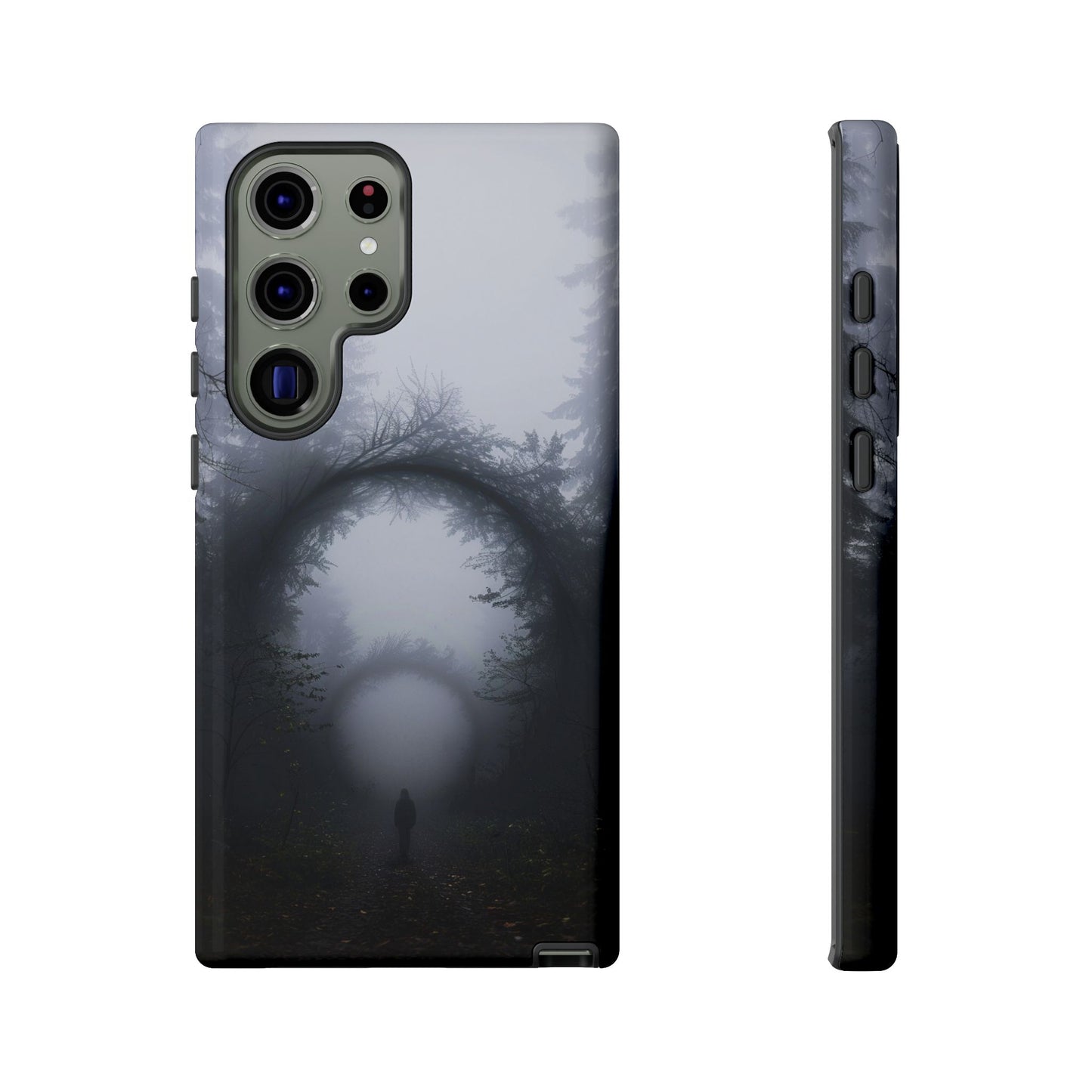 Mystical Forest Portal Phone Case - Atmospheric Foggy Path with Enchanted Tunnel For iPhone, Samsung Galaxy, and Google Pixel Devices.