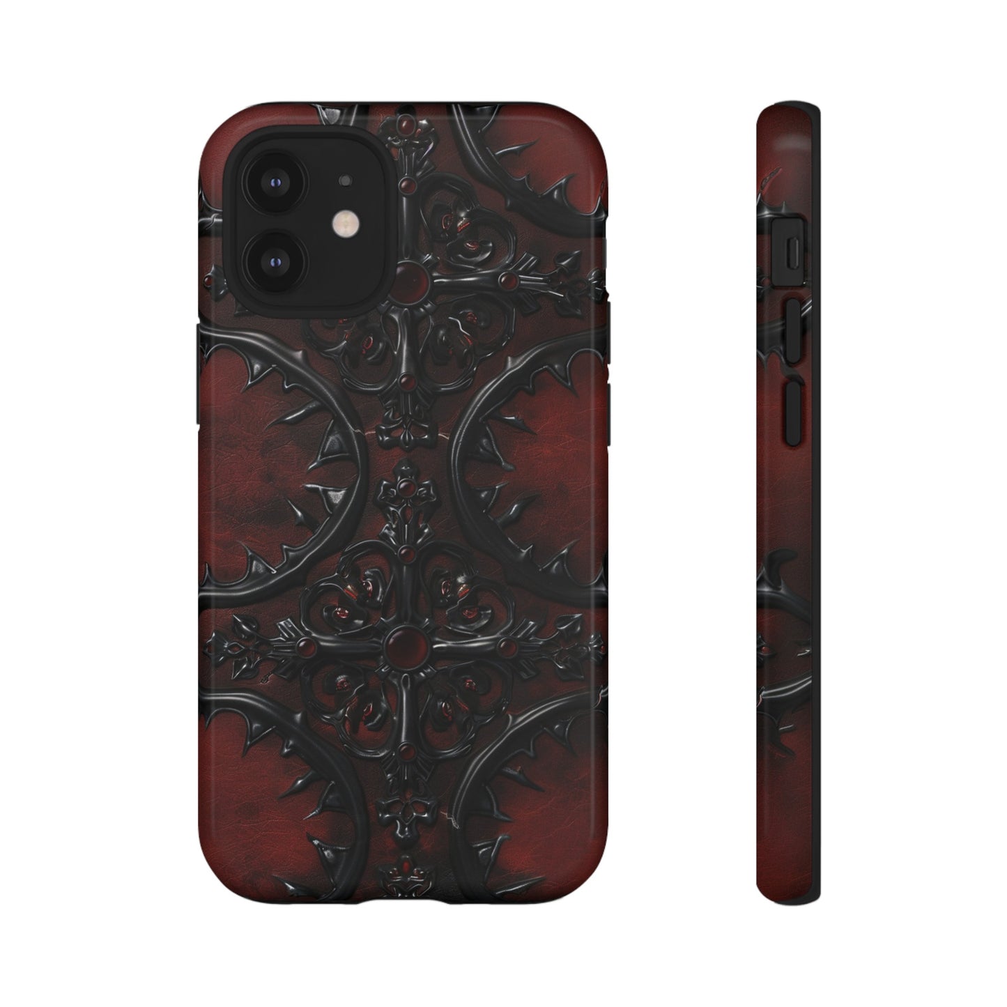 Vampiric Leather Phone Case for iPhone, Samsung Galaxy, and Google Pixel Devices - Gothic Ornate Design