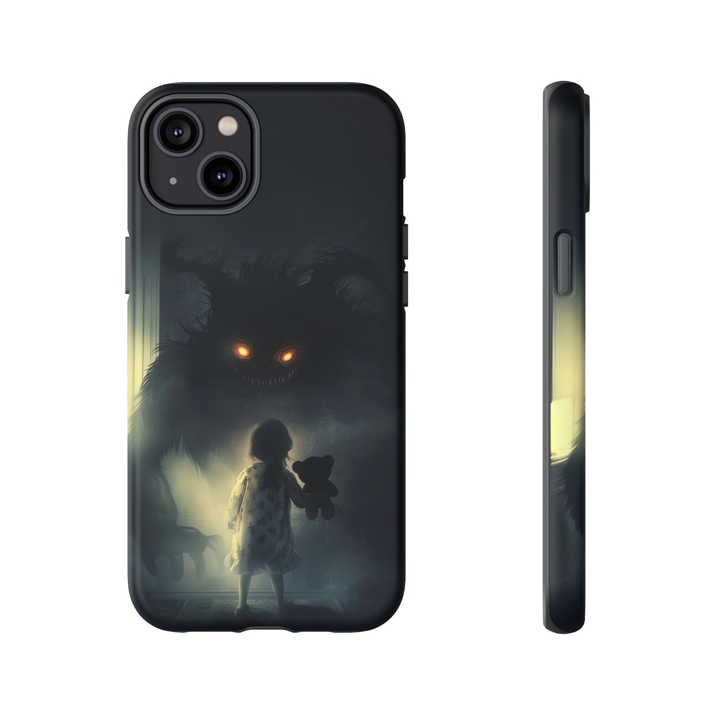 A Child Facing A Terrifying Monster Phone Case - for iPhone, Samsung Galaxy, and Google Pixel Devices