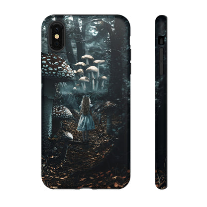 Alice in the Mushroom Forest Phone Case – Fantasy Wonderland Design for iPhone, Samsung Galaxy, and Google Pixel Devices