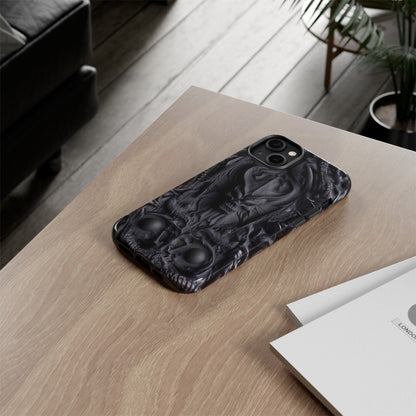 Black Demon Phone Case – Horned Hell Horror Design for iPhone, Samsung Galaxy, and Google Pixel Devices