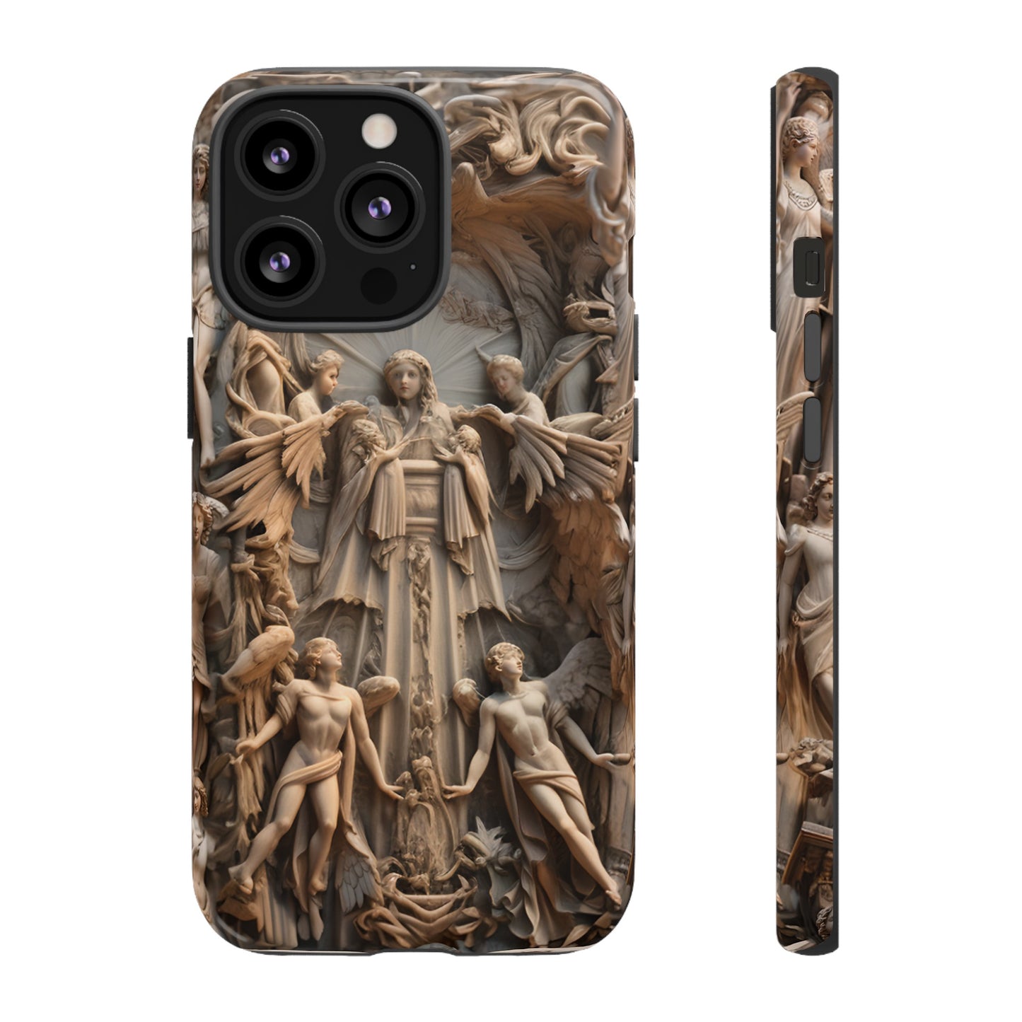 Angelic Statue Phone Case – Heavenly Gothic Marble Design for iPhone, Samsung Galaxy, and Google Pixel Devices