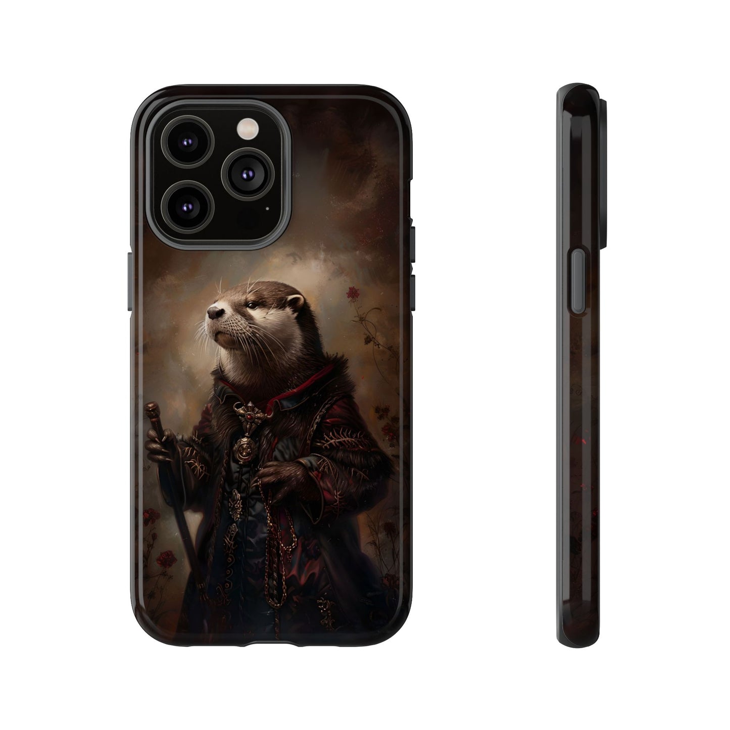 Noble Otter King Phone Case - Vintage Gothic Animal Art Design for iPhone, Samsung Galaxy, and Google Pixel Devices