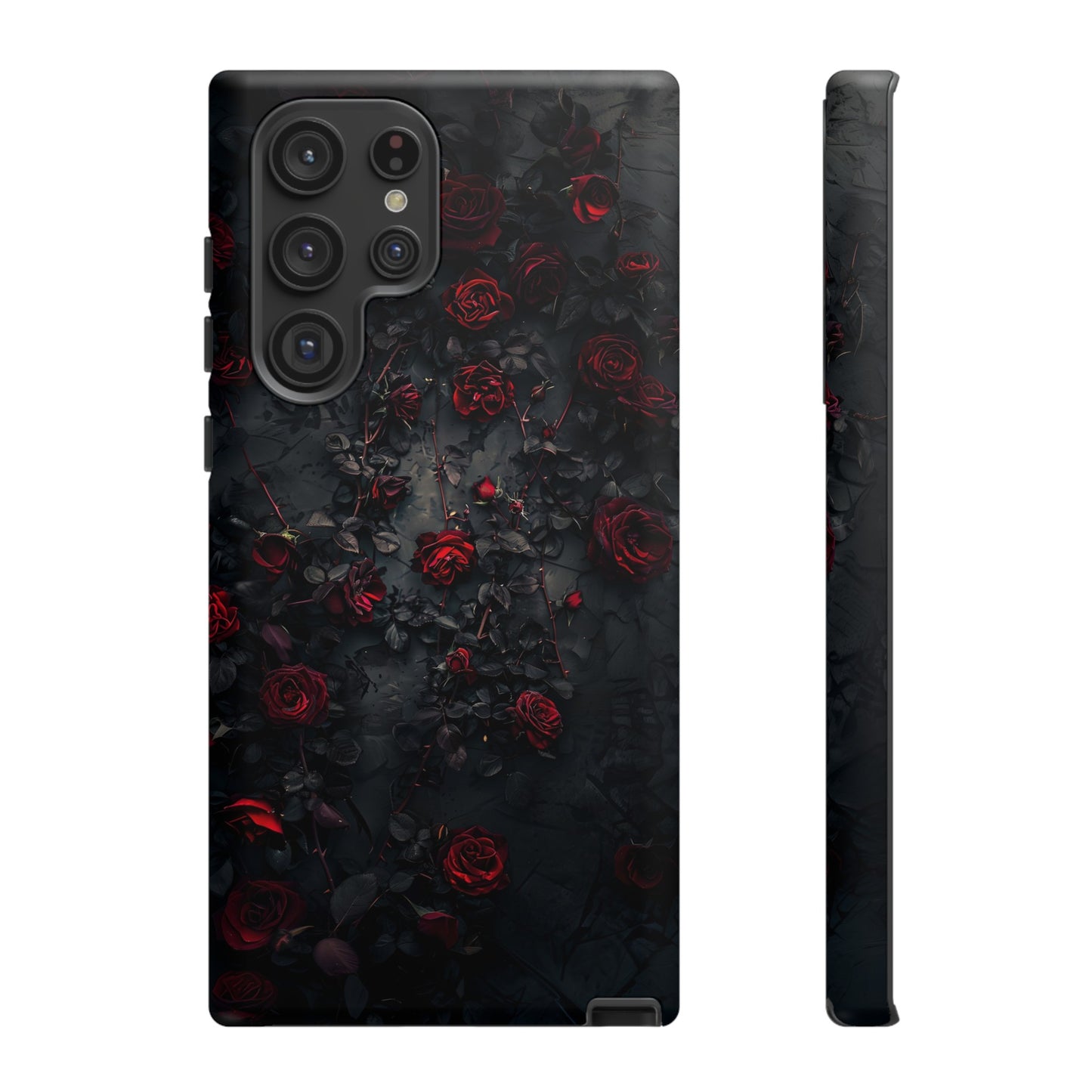 Gothic Roses Tough Phone Case – Elegant Dark Floral Design for iPhone, Samsung Galaxy, and Google Pixel Devices