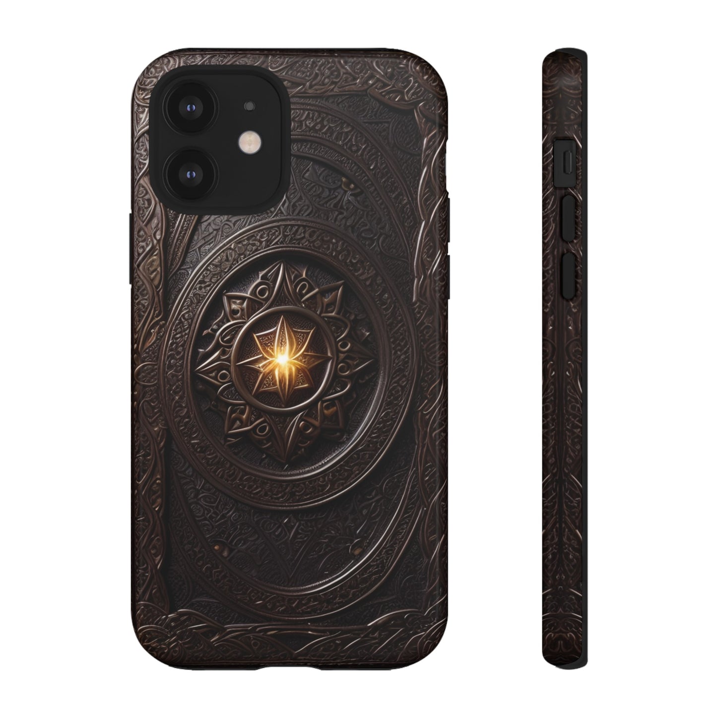 Intricate Leather Flower Tough Phone Case – Elegant Floral Design for iPhone, Samsung Galaxy, and Google Pixel Devices