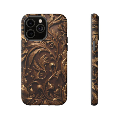 Elegant Bronze Phone Case – Victorian Floral Design for iPhone, Samsung Galaxy, and Google Pixel Devices