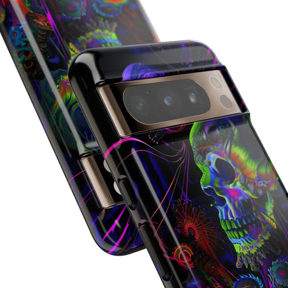 Psychedelic Skull Phone Case – Vibrant Pastel Design for iPhone, Samsung Galaxy, and Google Pixel Devices