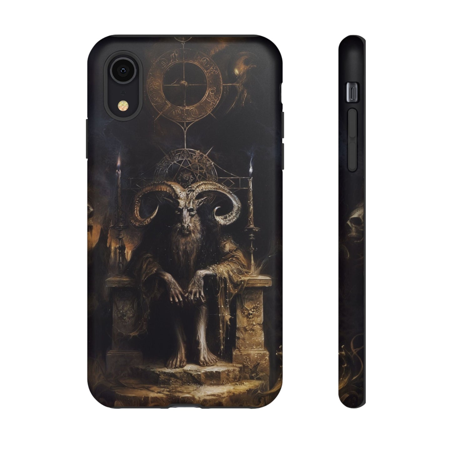 Dark Gothic Goat Demon Phone Case - Occult Horned Beast Art Design