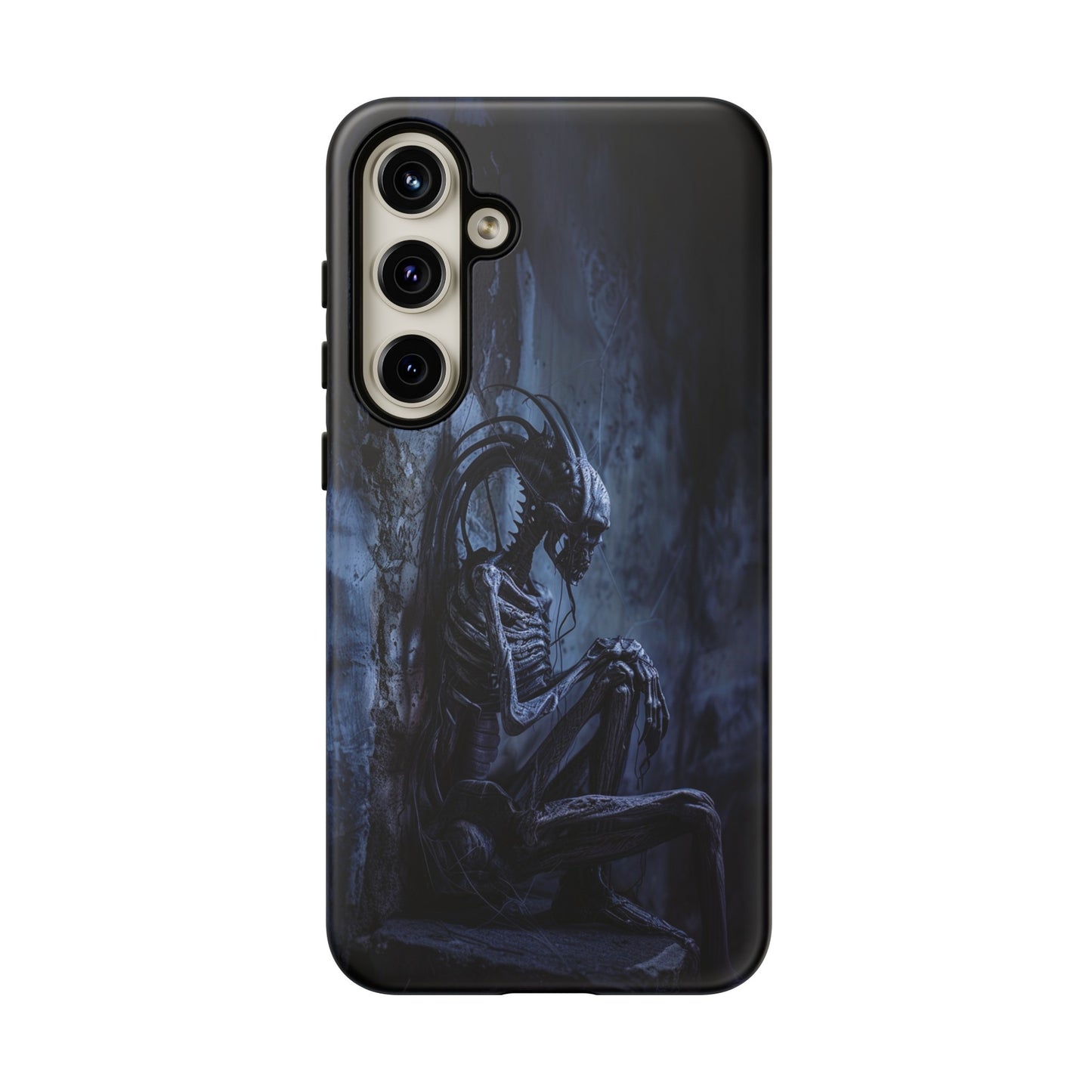 Gothic Alien Skeleton iPhone Case - Sci-Fi Horror Design