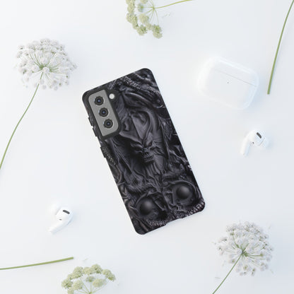 Black Demon Phone Case – Horned Hell Horror Design for iPhone, Samsung Galaxy, and Google Pixel Devices