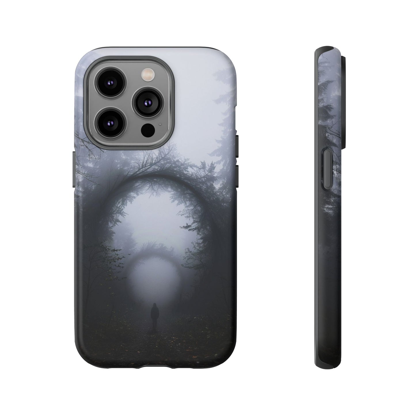 Mystical Forest Portal Phone Case - Atmospheric Foggy Path with Enchanted Tunnel For iPhone, Samsung Galaxy, and Google Pixel Devices.