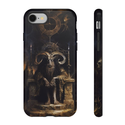 Dark Gothic Goat Demon Phone Case - Occult Horned Beast Art Design