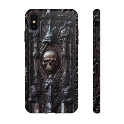 Dark Grimoire of Death Tough Phone Case – Gothic Skull Vampiric Design for iPhone, Samsung Galaxy, and Google Pixel Devices