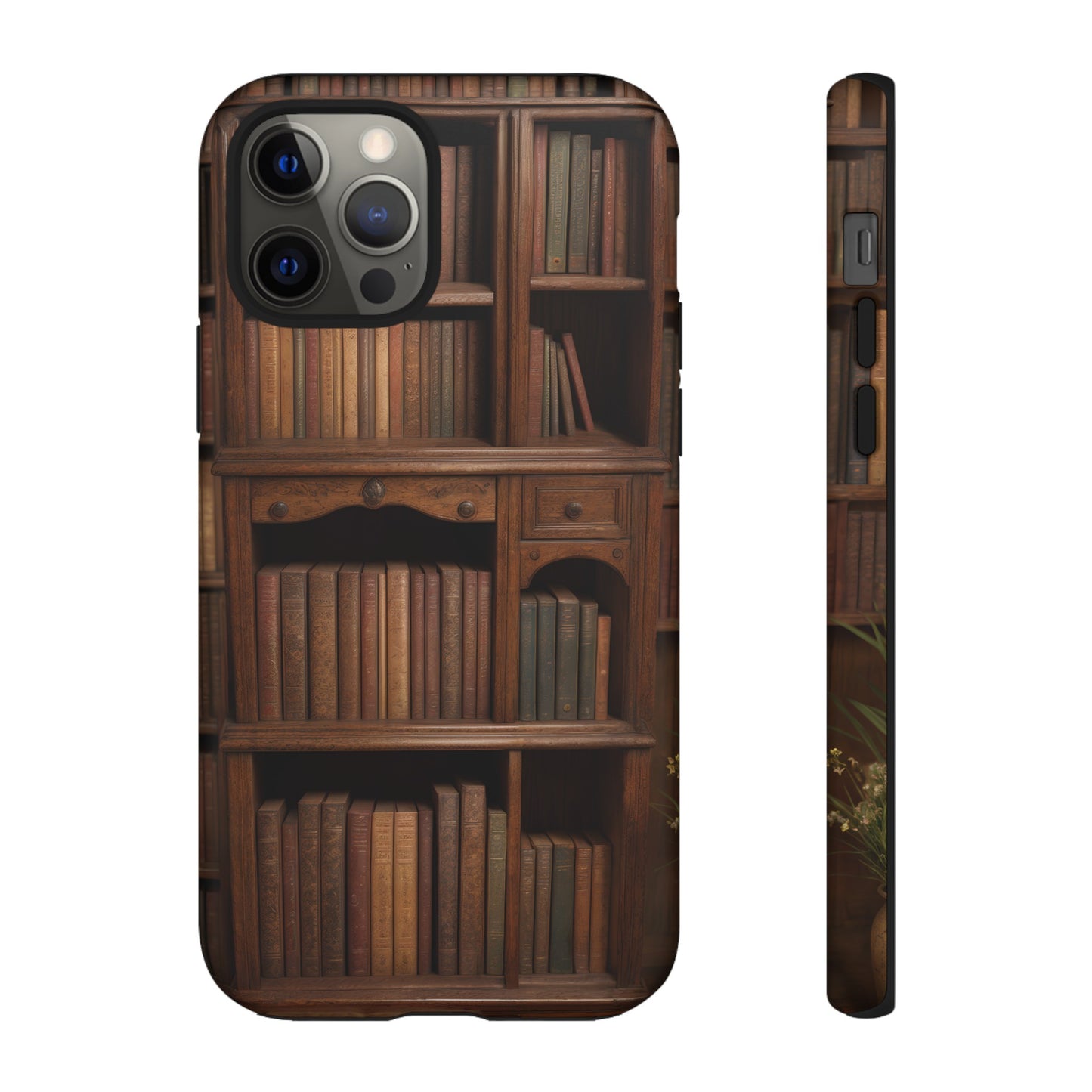 Book Shelf Phone Case – Vintage Library Design for iPhone, Samsung Galaxy, and Google Pixel Devices