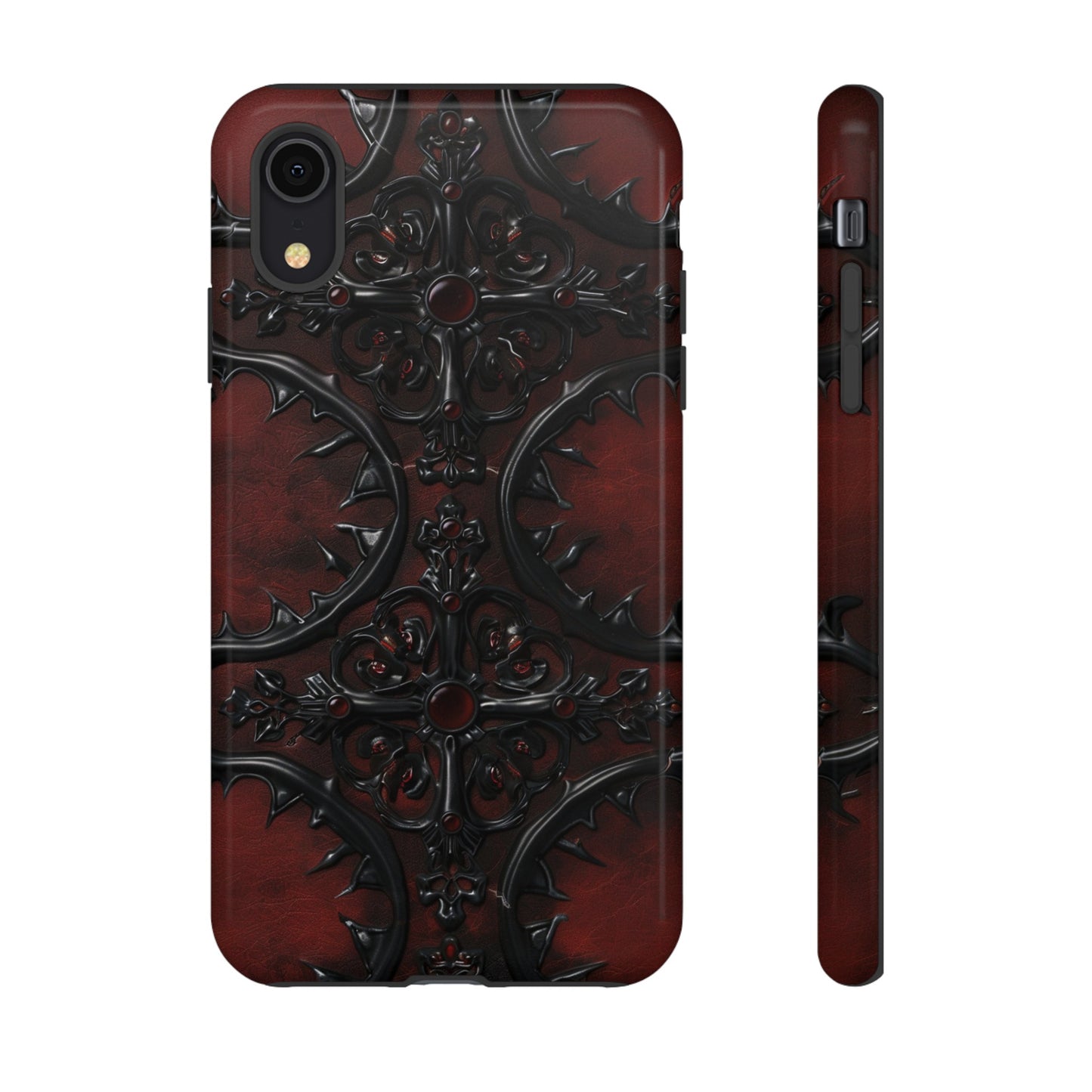 Vampiric Leather Phone Case for iPhone, Samsung Galaxy, and Google Pixel Devices - Gothic Ornate Design