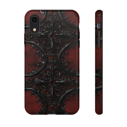 Vampiric Leather Phone Case for iPhone, Samsung Galaxy, and Google Pixel Devices - Gothic Ornate Design