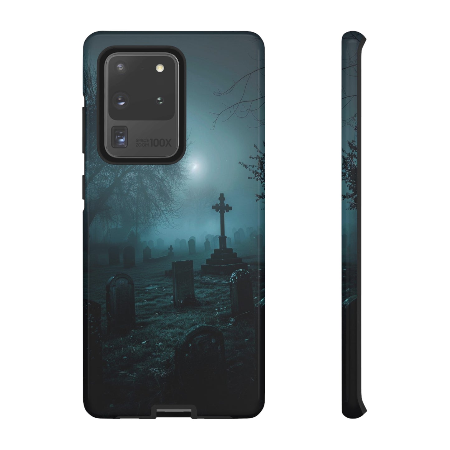 Graveyard at Night Phone Case – Eerie Cemetery Design for iPhone, Samsung Galaxy, and Google Pixel Devices