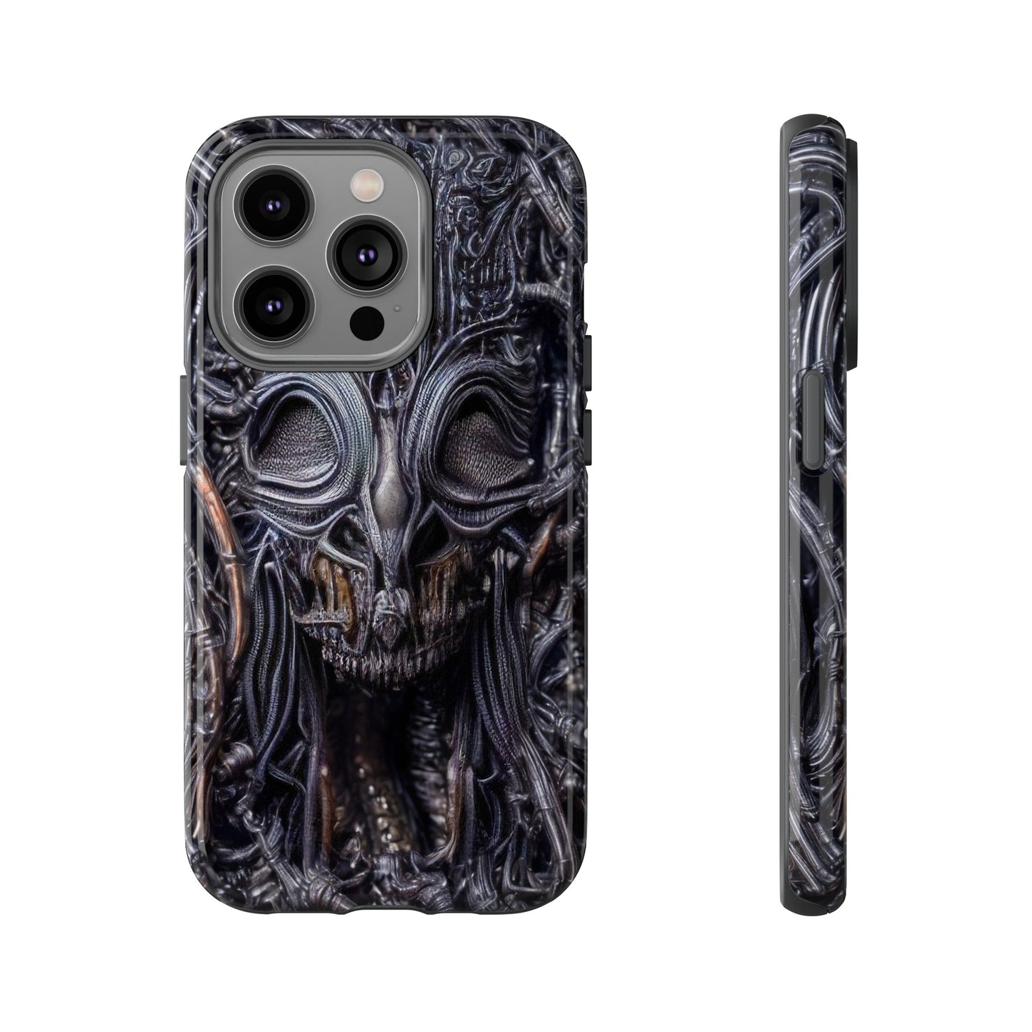 Biomechanical Horror 2 Phone Case – Futuristic Alien Horror Design for iPhone, Samsung Galaxy, and Google Pixel Devices