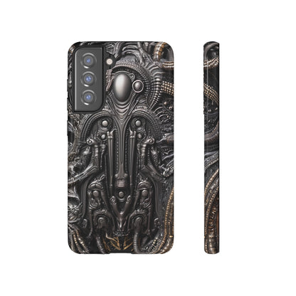 Biomechanical Horror Phone Case – Dark Sci-Fi Design for iPhone, Samsung Galaxy, Google Pixel Devices