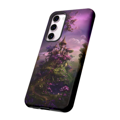 Enchanted Fairy Castle Phone Case - Magical Purple Fantasy Art for iPhone, Samsung Galaxy and Google Pixel Devices