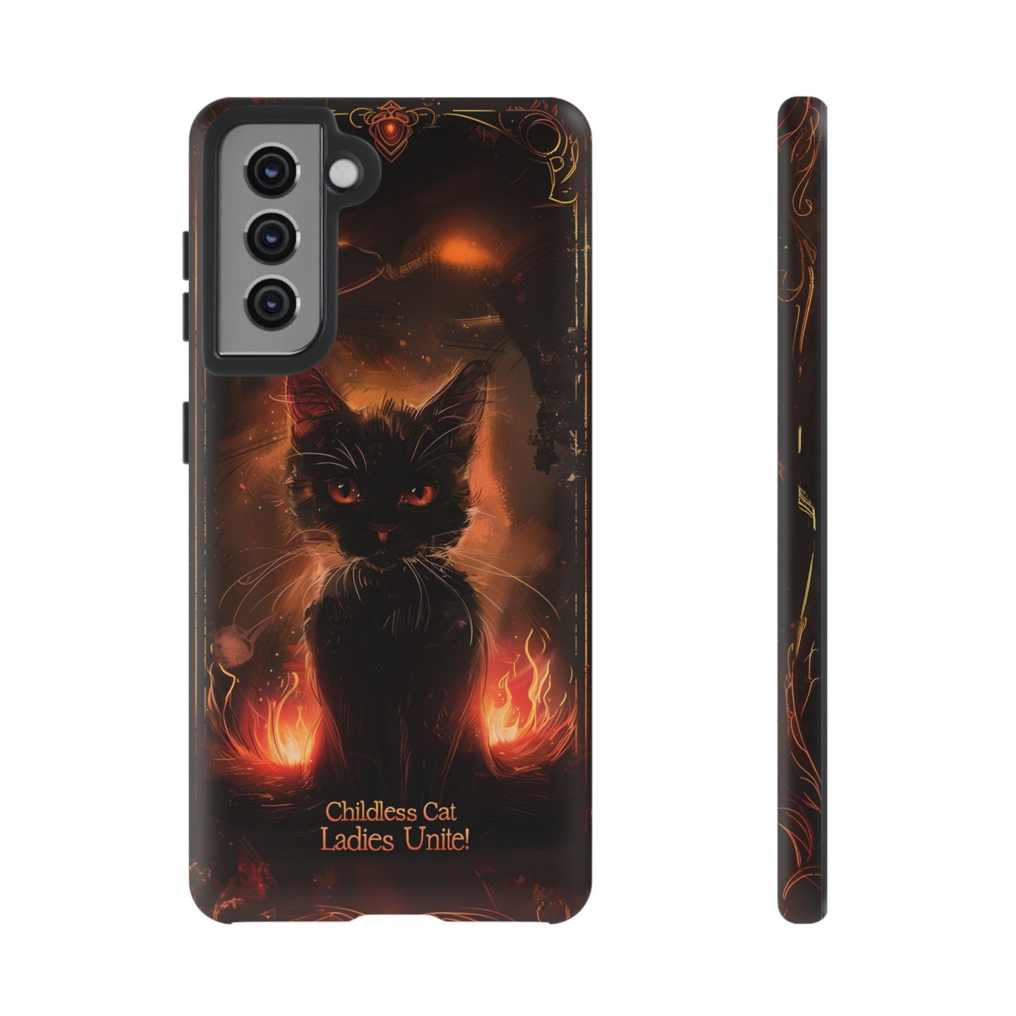 Childless Cat Ladies Unite Phone Case - Gothic Black Cat For iPhone, Samsung Galaxy, and Google Pixel Devices