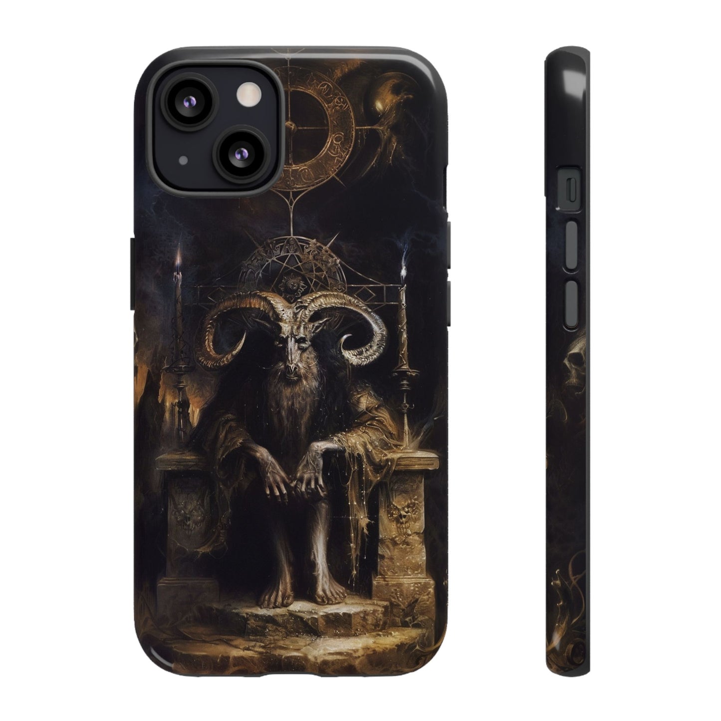 Dark Gothic Goat Demon Phone Case - Occult Horned Beast Art Design