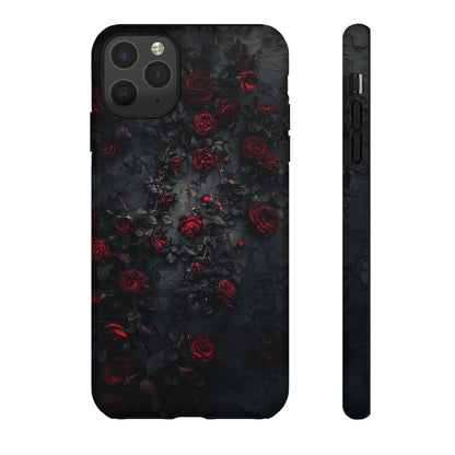 Gothic Roses Tough Phone Case – Elegant Dark Floral Design for iPhone, Samsung Galaxy, and Google Pixel Devices