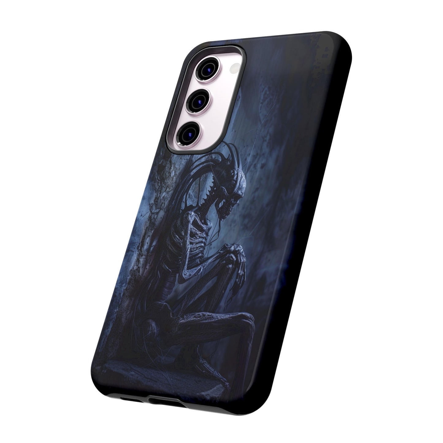 Gothic Alien Skeleton iPhone Case - Sci-Fi Horror Design