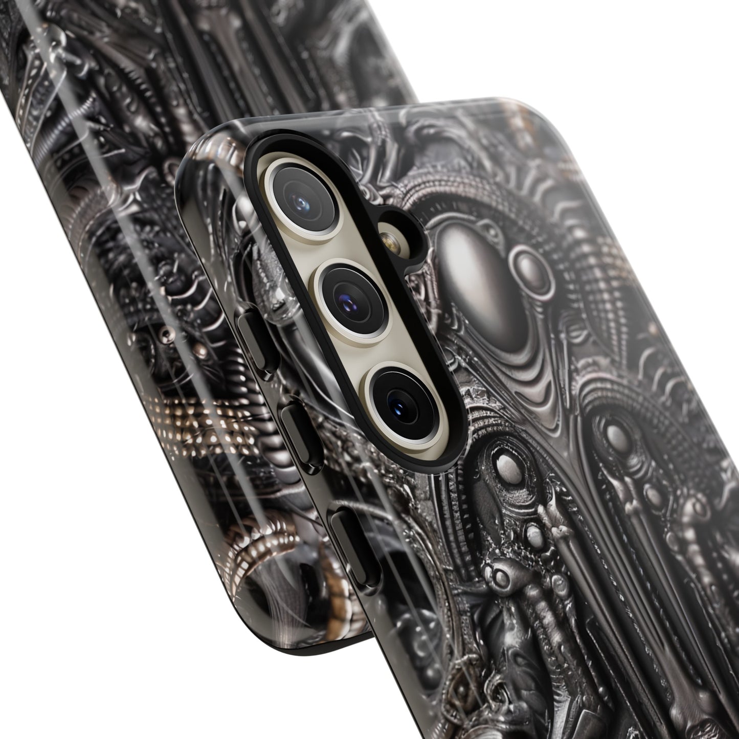 Biomechanical Horror Phone Case – Dark Sci-Fi Design for iPhone, Samsung Galaxy, Google Pixel Devices