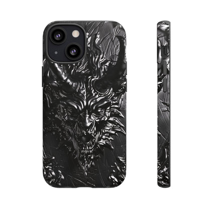 Silver Devil Phone Case – Gothic Demon Design for iPhone, Samsung Galaxy, and Google Pixel Devices