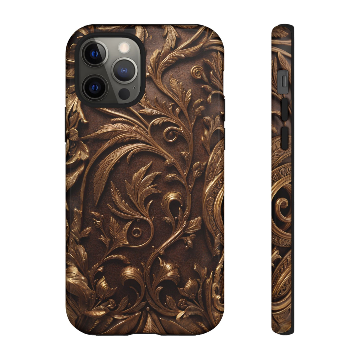 Elegant Bronze Phone Case – Victorian Floral Design for iPhone, Samsung Galaxy, and Google Pixel Devices