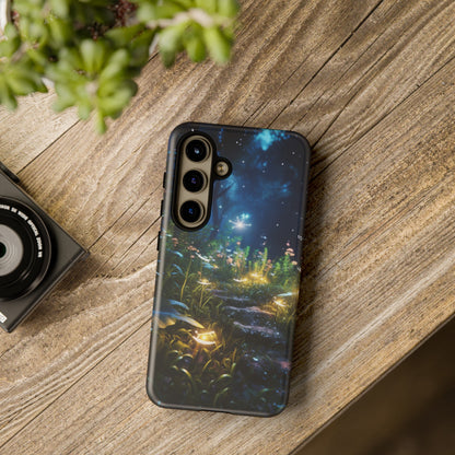 Fireflies in the Forest Tough Phone Case – Enchanting Summer Night Design for iPhone, Samsung Galaxy, and Google Pixel Devices