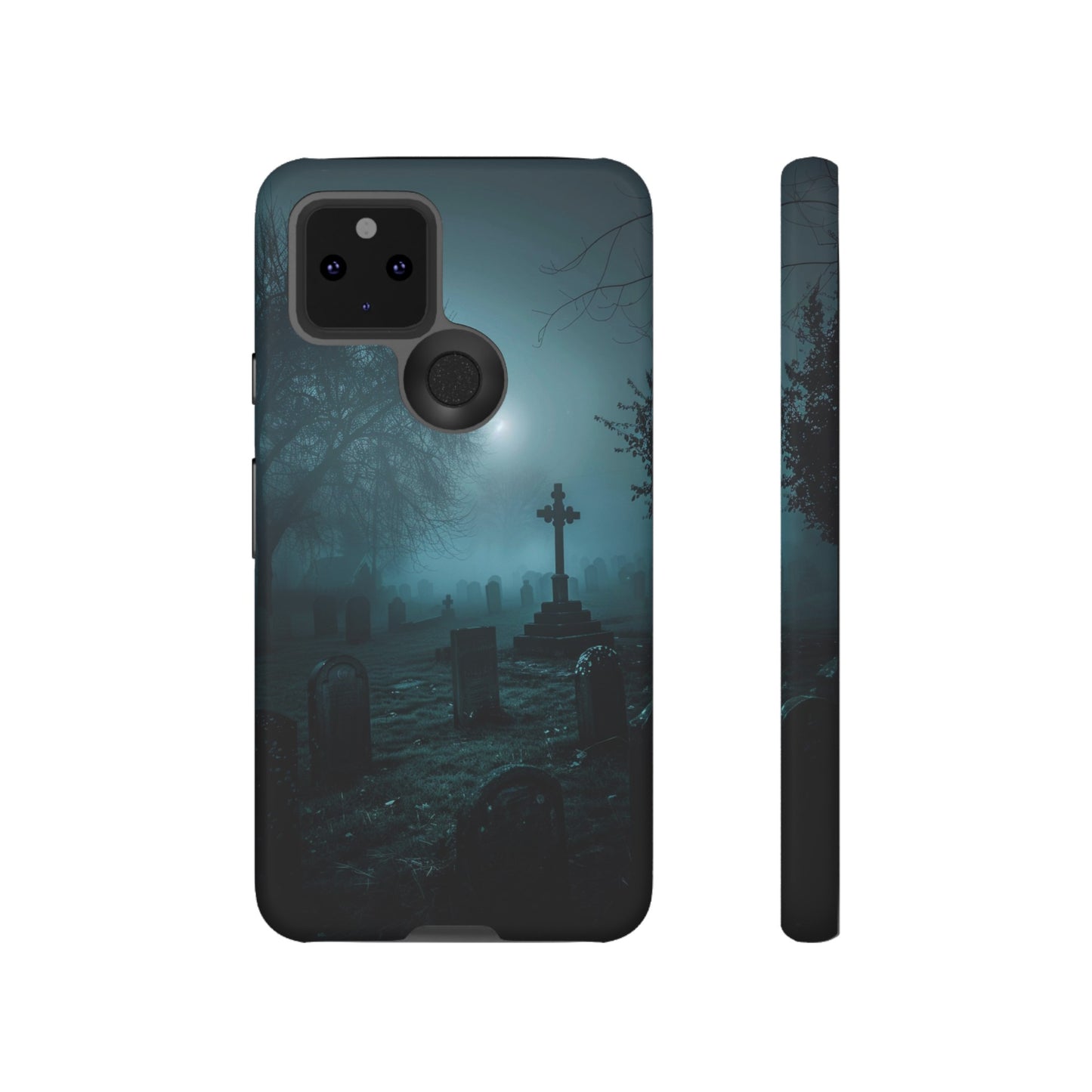 Graveyard at Night Phone Case – Eerie Cemetery Design for iPhone, Samsung Galaxy, and Google Pixel Devices