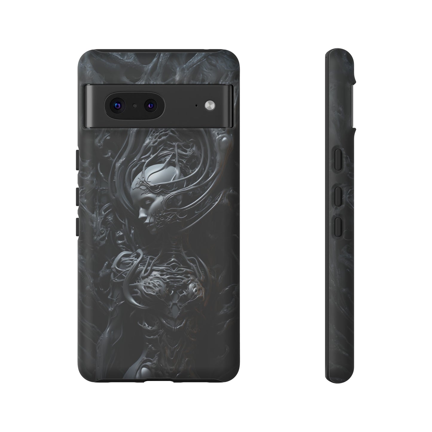 Biomechanical Beauty Phone Case – Futuristic Alien Design for iPhone, Samsung Galaxy, and Google Pixel Devices