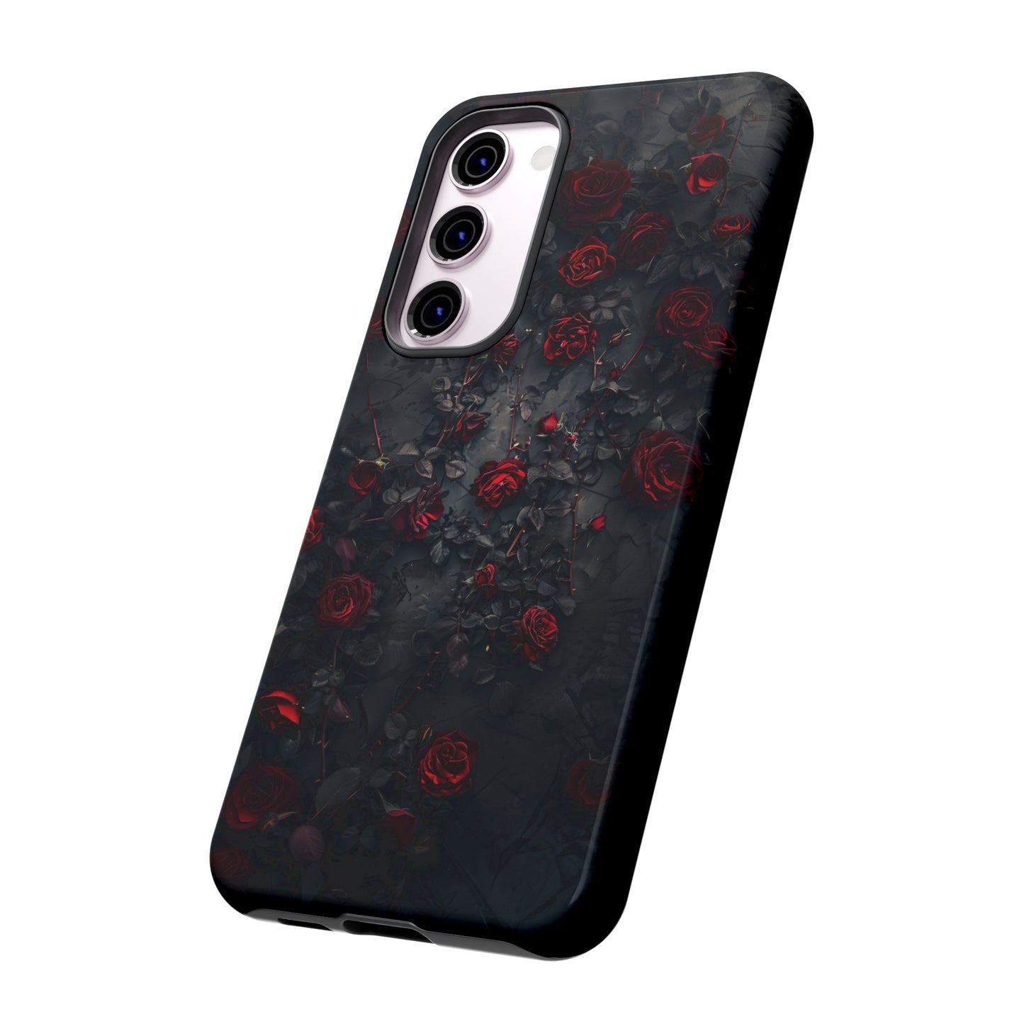 Gothic Roses Tough Phone Case – Elegant Dark Floral Design for iPhone, Samsung Galaxy, and Google Pixel Devices