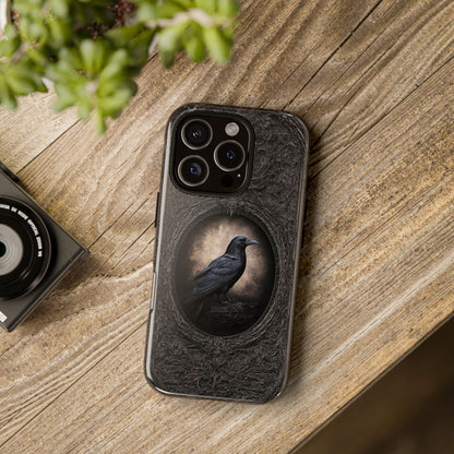 Gothic Raven Phone Case - Mysterious Dark Bird Design