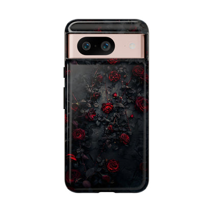 Gothic Roses Tough Phone Case – Elegant Dark Floral Design for iPhone, Samsung Galaxy, and Google Pixel Devices