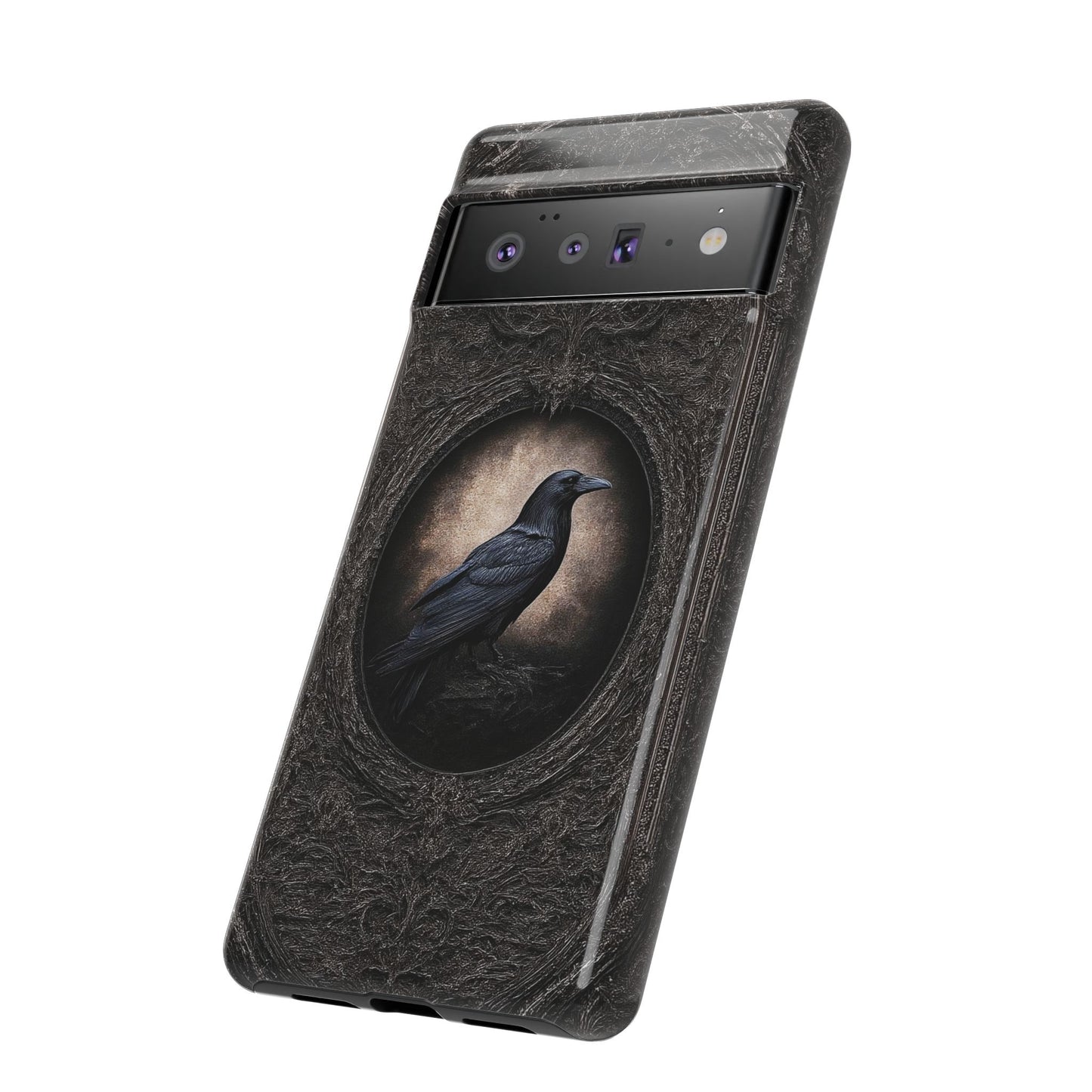 Gothic Raven Phone Case - Mysterious Dark Bird Design
