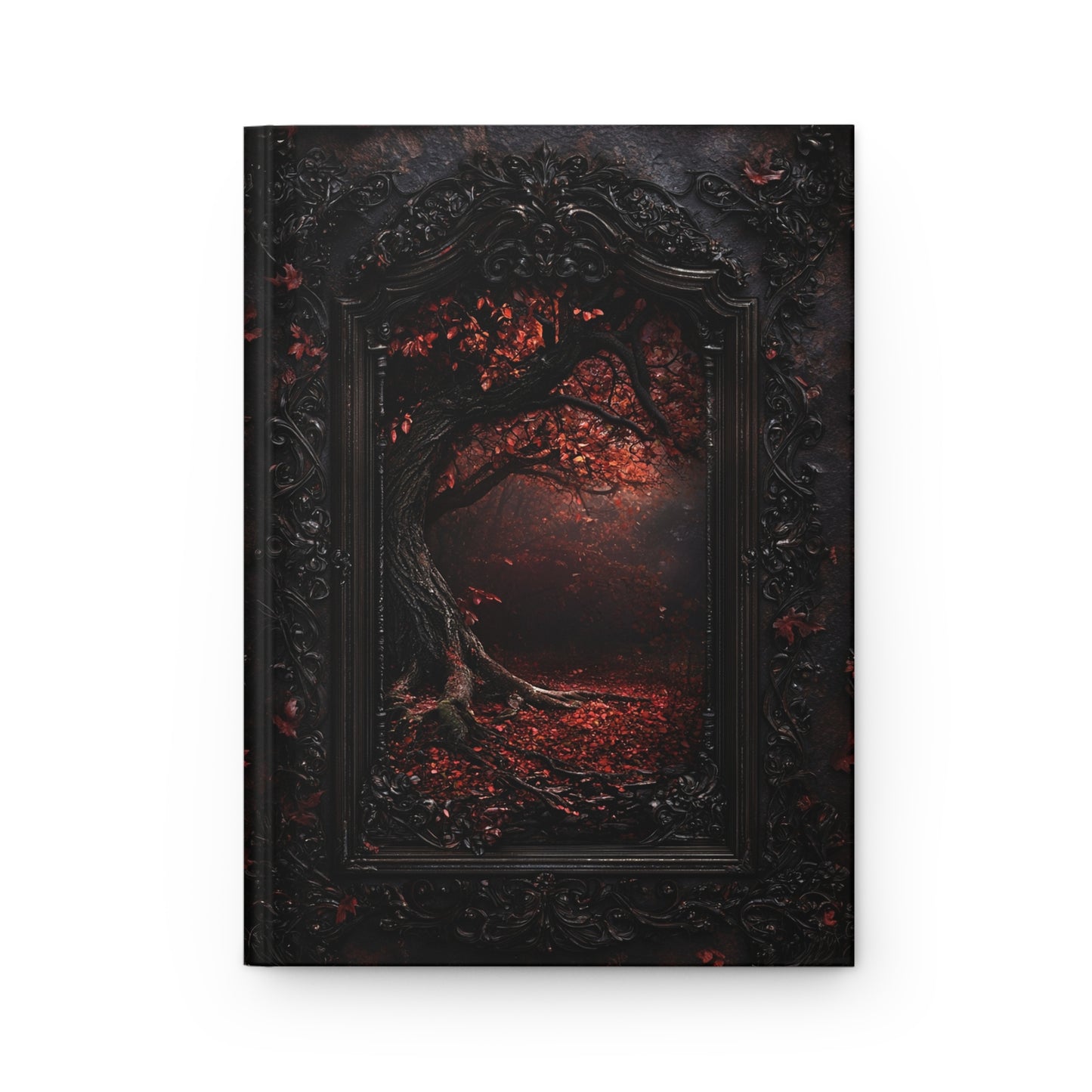 Enchanted Dark Forest Hardcover Journal - Gothic Art Notebook with Intricate Tree Design