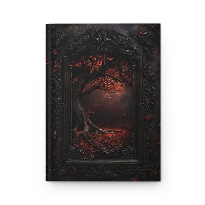 Enchanted Dark Forest Hardcover Journal - Gothic Art Notebook with Intricate Tree Design