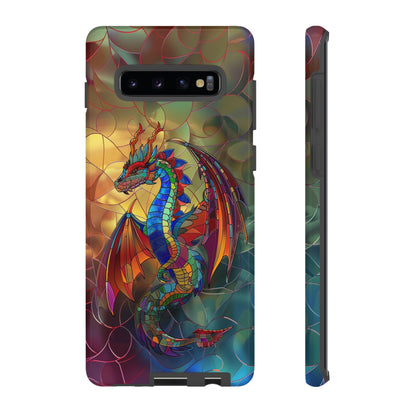 Stained Glass Dragon Phone Case - Colorful Fantasy Design for iPhone, Samsung Galaxy, Google Pixel Devices