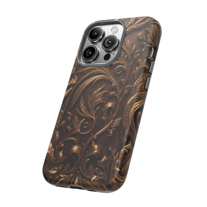 Elegant Bronze Phone Case – Victorian Floral Design for iPhone, Samsung Galaxy, and Google Pixel Devices