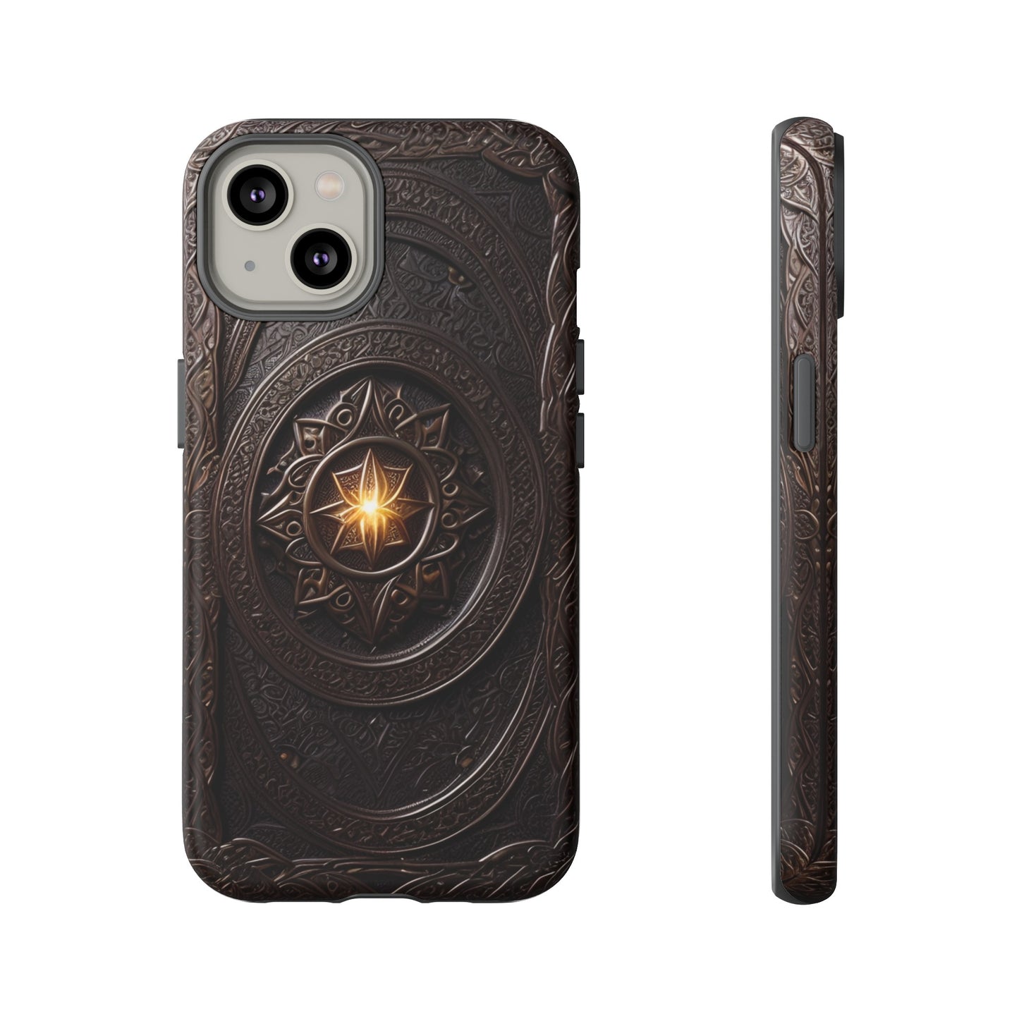 Intricate Leather Flower Tough Phone Case – Elegant Floral Design for iPhone, Samsung Galaxy, and Google Pixel Devices