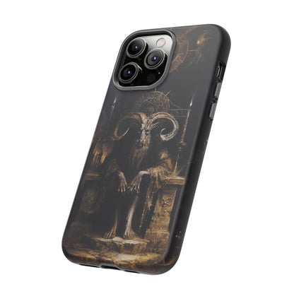 Dark Gothic Goat Demon Phone Case - Occult Horned Beast Art Design