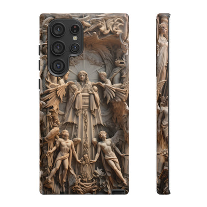 Angelic Statue Phone Case – Heavenly Gothic Marble Design for iPhone, Samsung Galaxy, and Google Pixel Devices