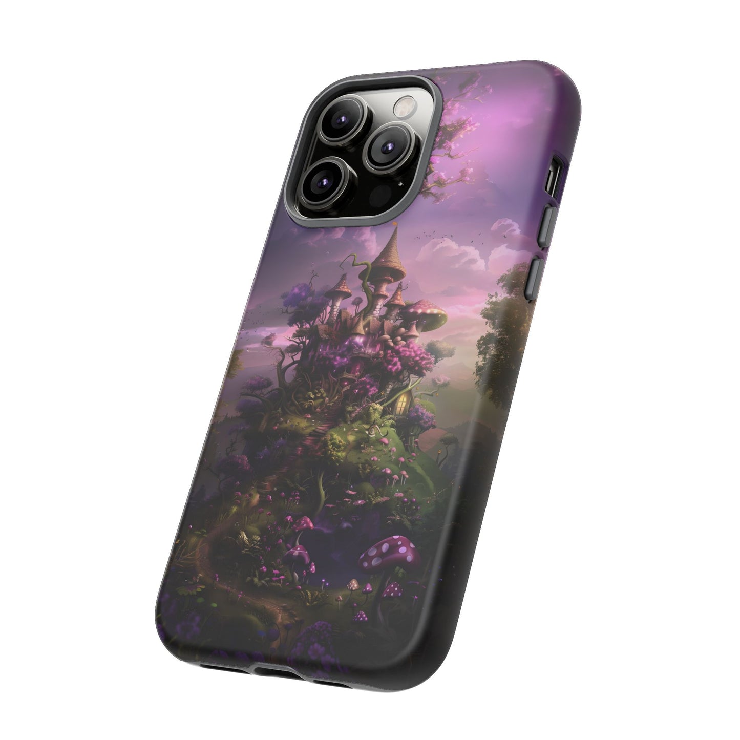 Enchanted Fairy Castle Phone Case - Magical Purple Fantasy Art for iPhone, Samsung Galaxy and Google Pixel Devices