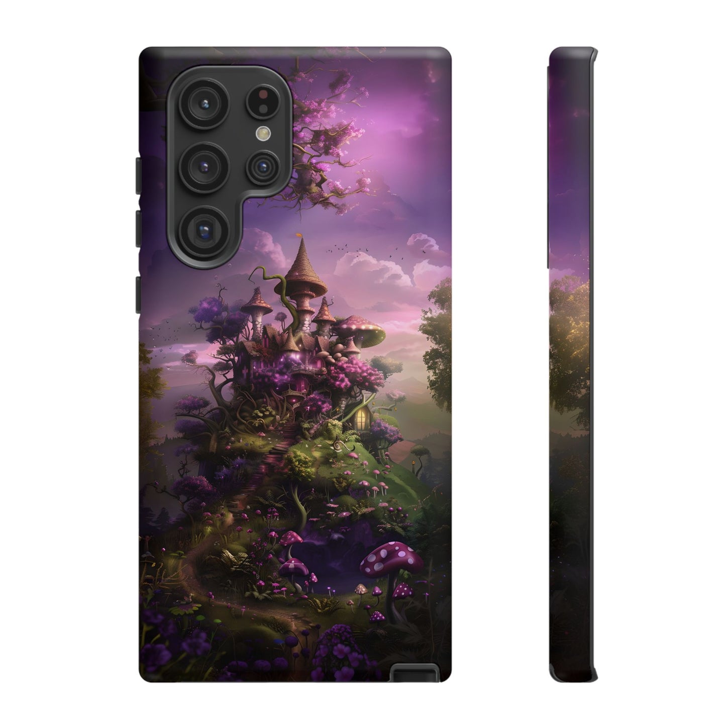 Enchanted Fairy Castle Phone Case - Magical Purple Fantasy Art for iPhone, Samsung Galaxy and Google Pixel Devices