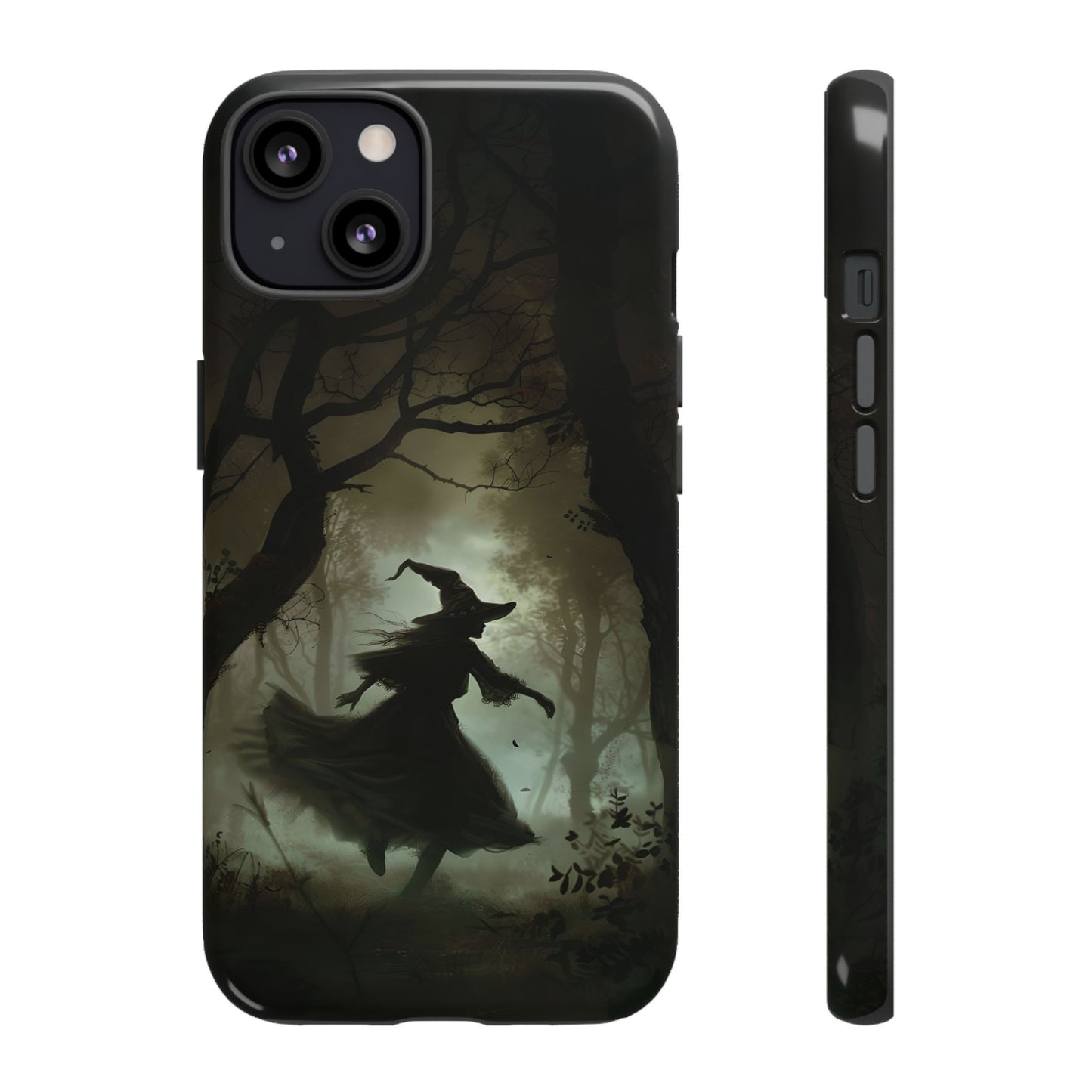 Spooky Witch Silhouette Phone Case - Halloween Dark Art Design for iPhone, Samsung Galaxy, and Google Pixel Devices